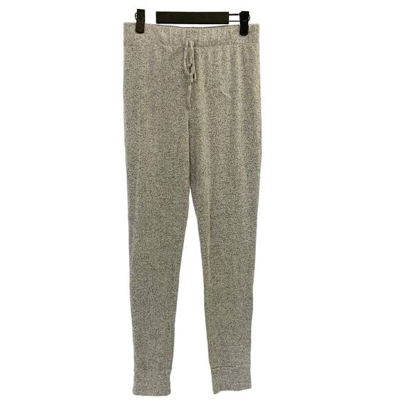 Windsor L Grey Marled Soft Knit High Rise Slim Leg Lounge Sweatpants - Picture 2 of 6